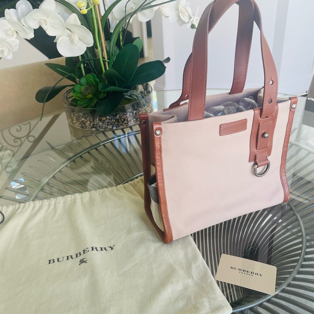 Burberry Nova Check Tan, Canvas and Leather Tote with Dust Cover. Authentic. - Picture 8 of 16